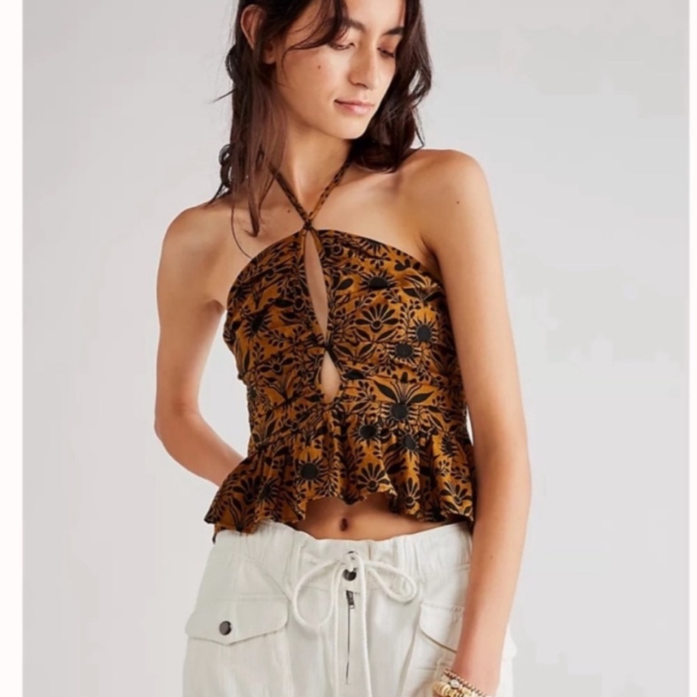 Free People halter top with keyhole